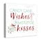 Candy Cane Wishes and Mistletoe Kisses 20x20 Canvas Wall Art